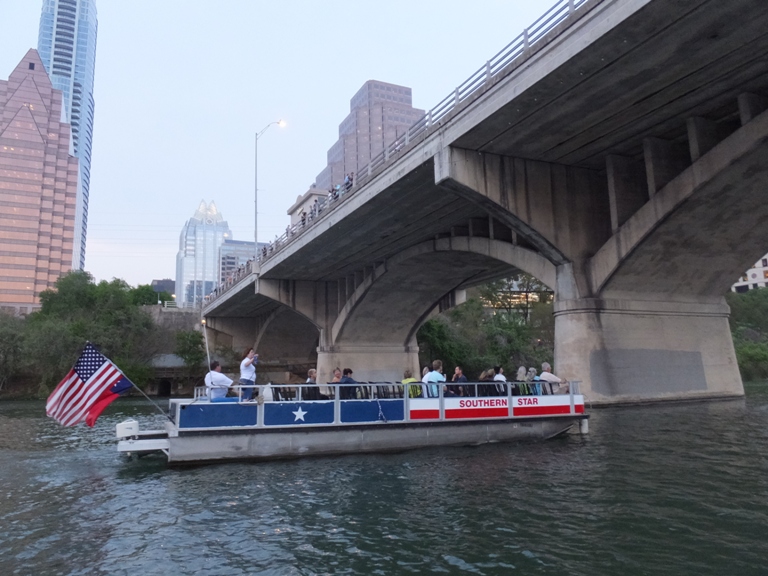 Another tour boat with bat watchers