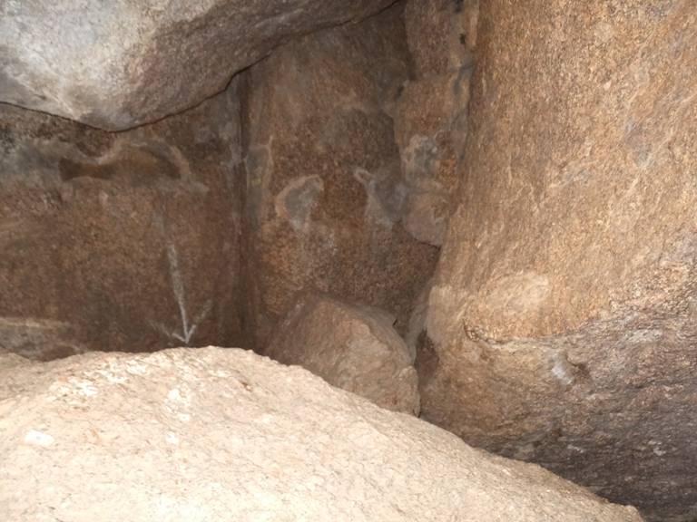 White arrow in cave