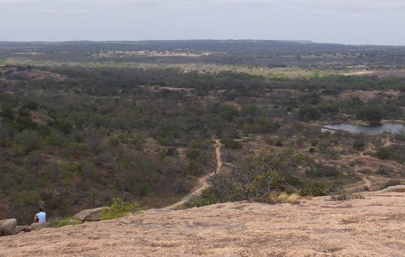 Man sitting, Canyon Trail, and Moss Lake