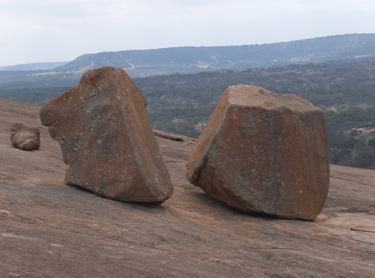 Big boulder that looks like it was split