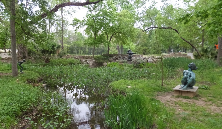 Scultures around wetland area