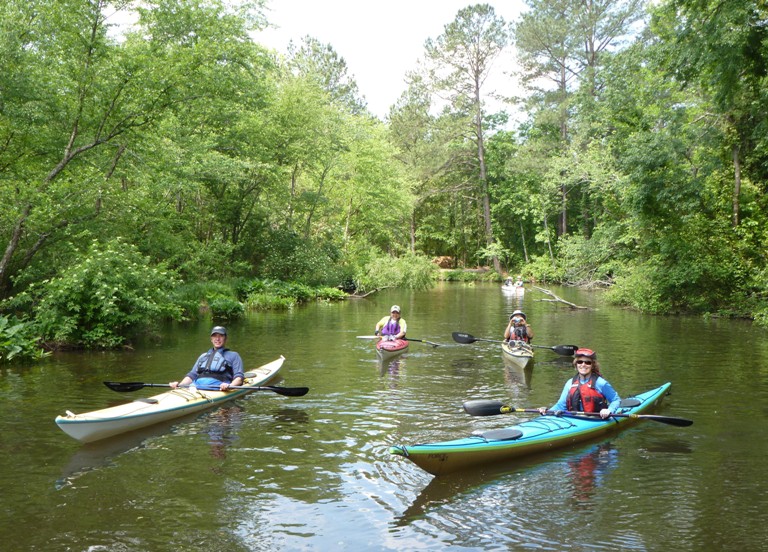 Dave, Yvonne, and other kayakers on the north branch