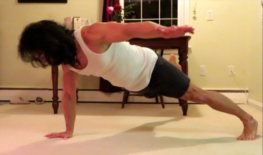 One-arm, one-leg pushups