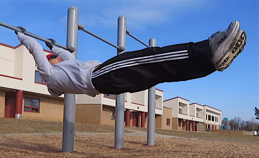 Me doing a horizontal swing pushup