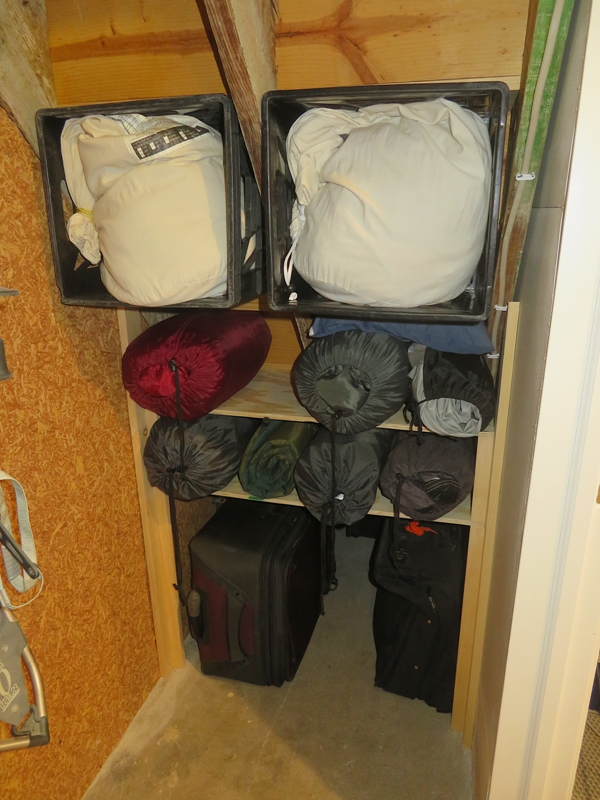 Items stored under the stairs