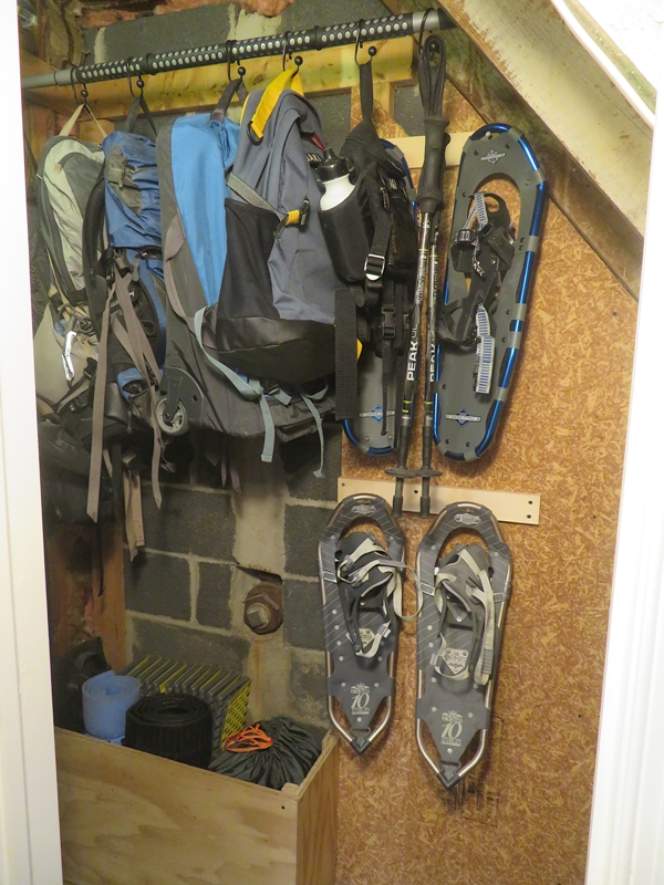 Field gear stored along longest wall