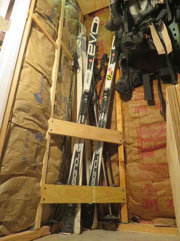 Storage for skis and ski poles