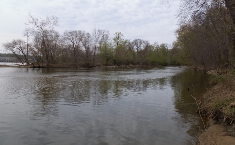 The mouth of Octoraro Creek on the right