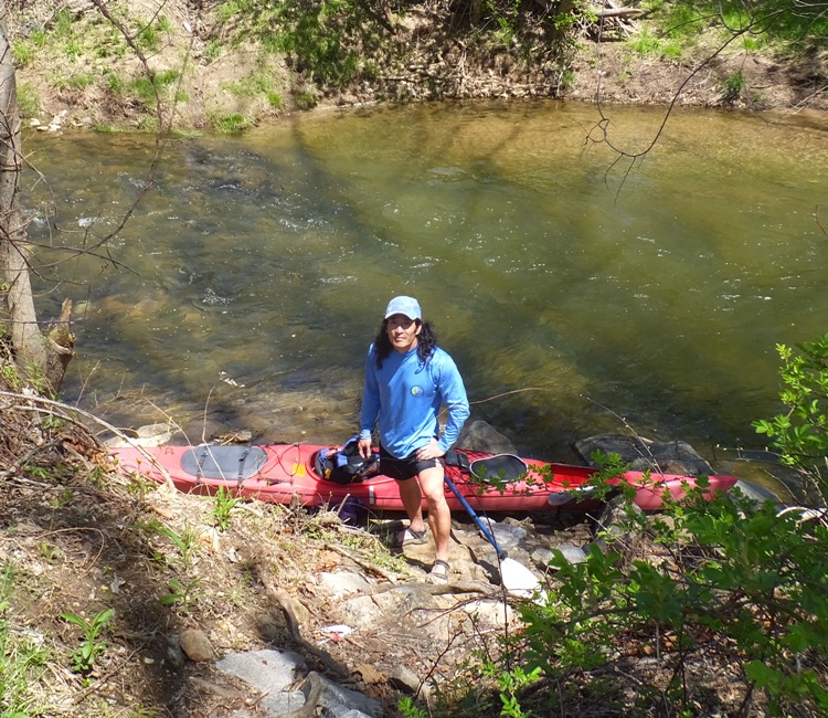 Me and my kayak at the bottom of a dropoff