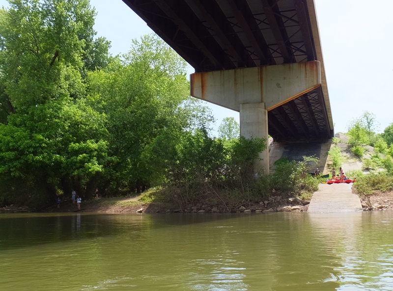 Park Mills boat ramp under bridge