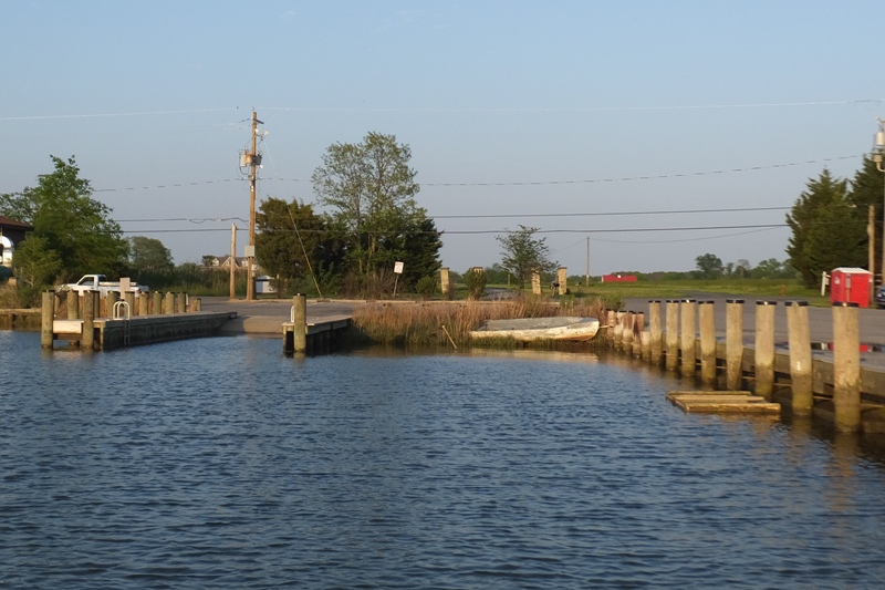 Thompson Creek Public Landing boat ramp as seen from the water
