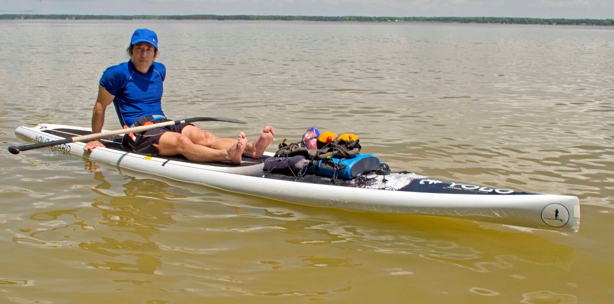 Me sitting on my SUP.  Photo provided by Dennis G.