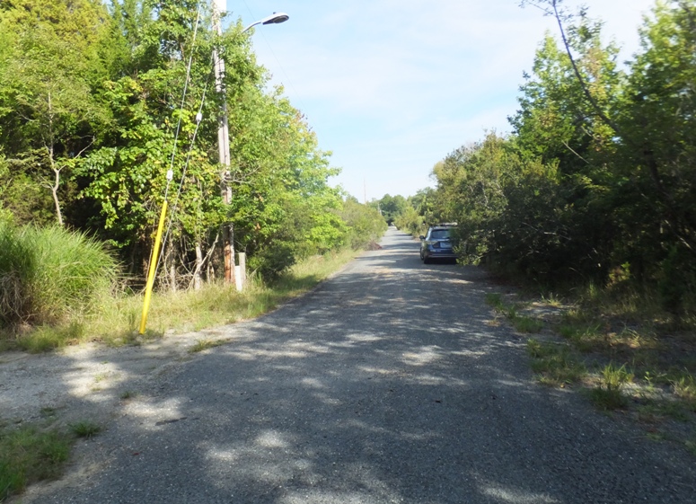 Gravel road between launch area and parking lot