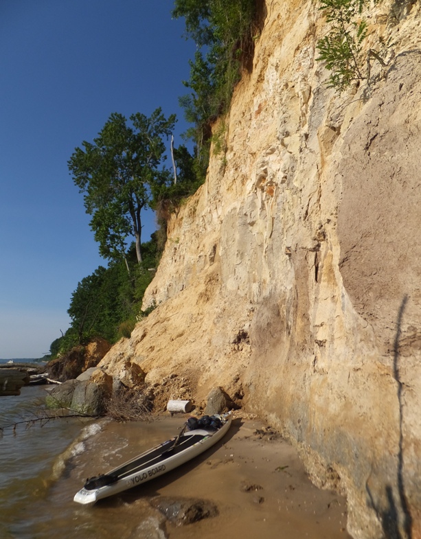 Tall cliff with my SUP at the base