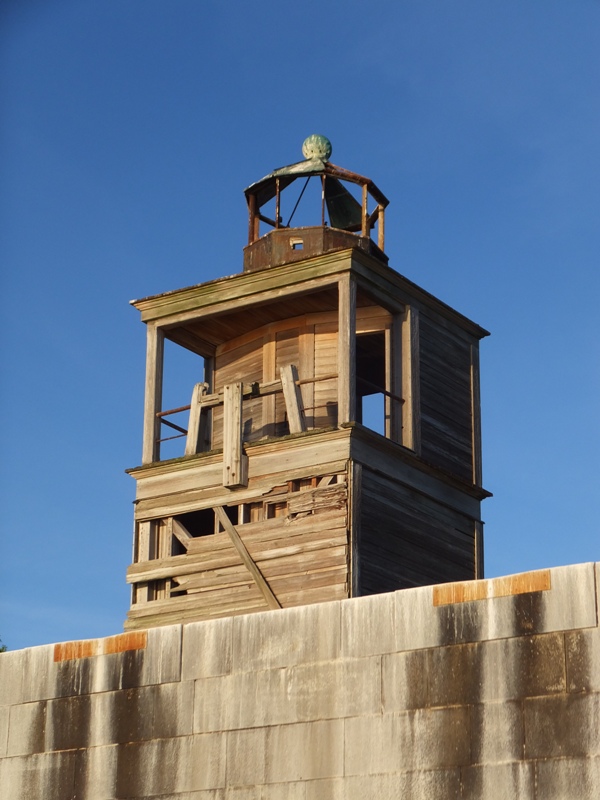 Close-up view of lighthouse