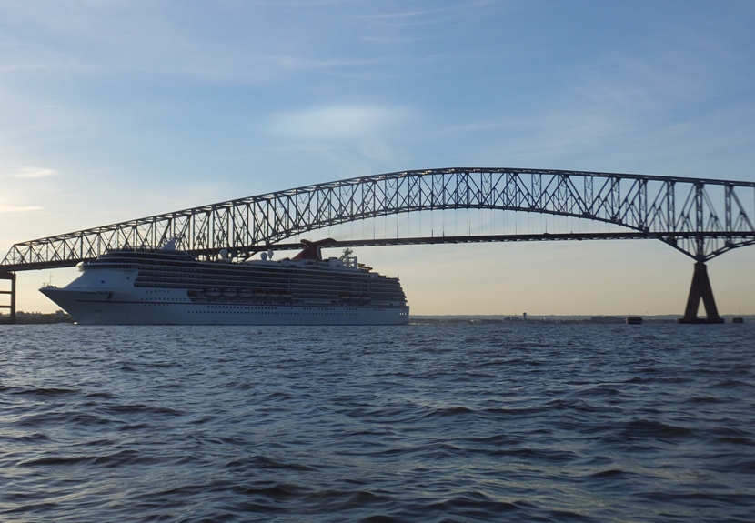 Cruise ship and Key Bridge