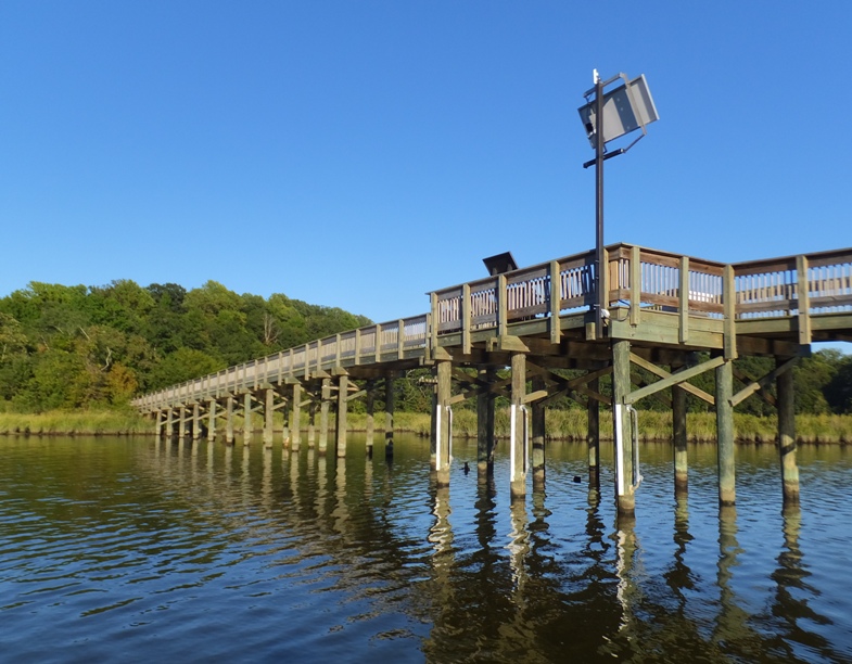 Close-up of end of boardwalk