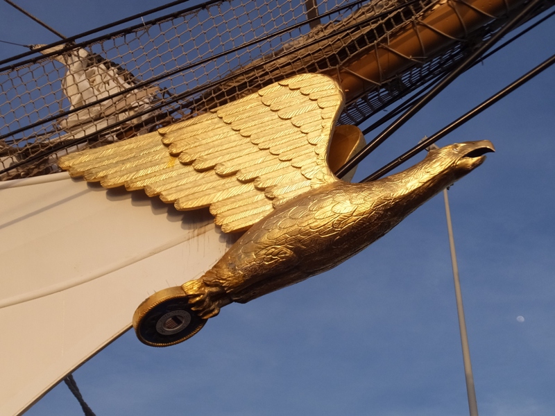 Gold eagle figurehead of ship