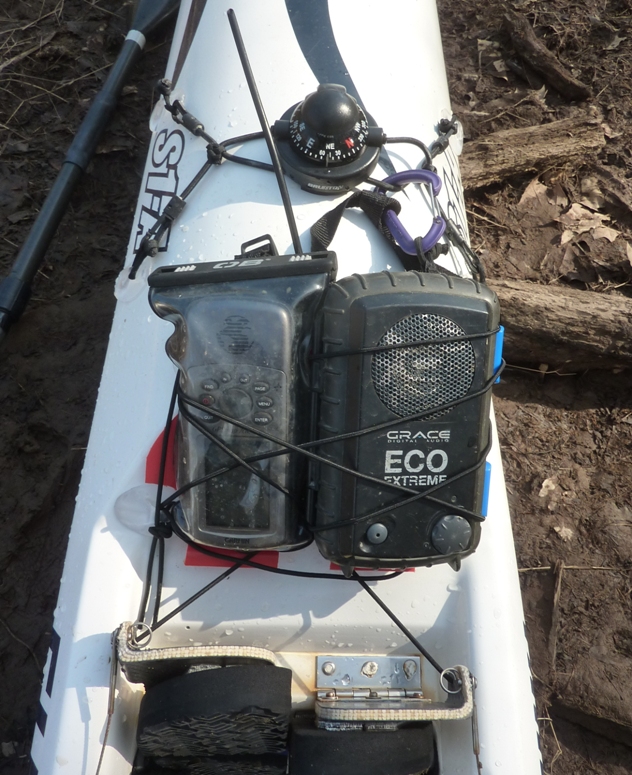 Surfski console for holding things