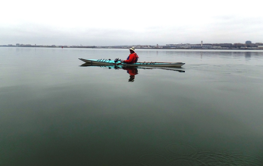 Ralph in his kayak on flat water