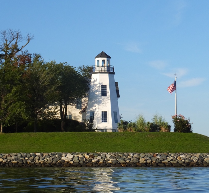 White lighthouse at Little Island