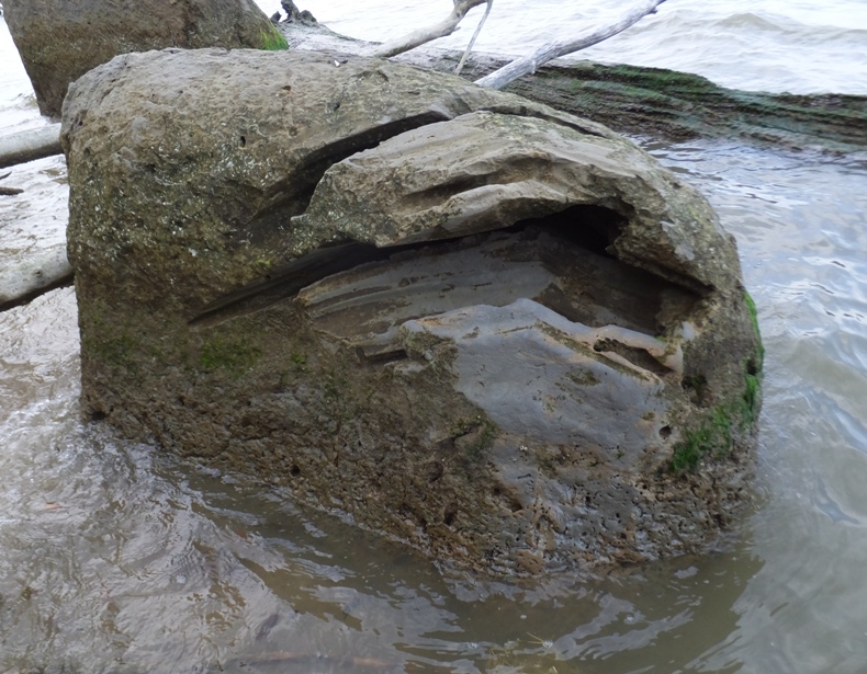 Soft, clay-like boulder