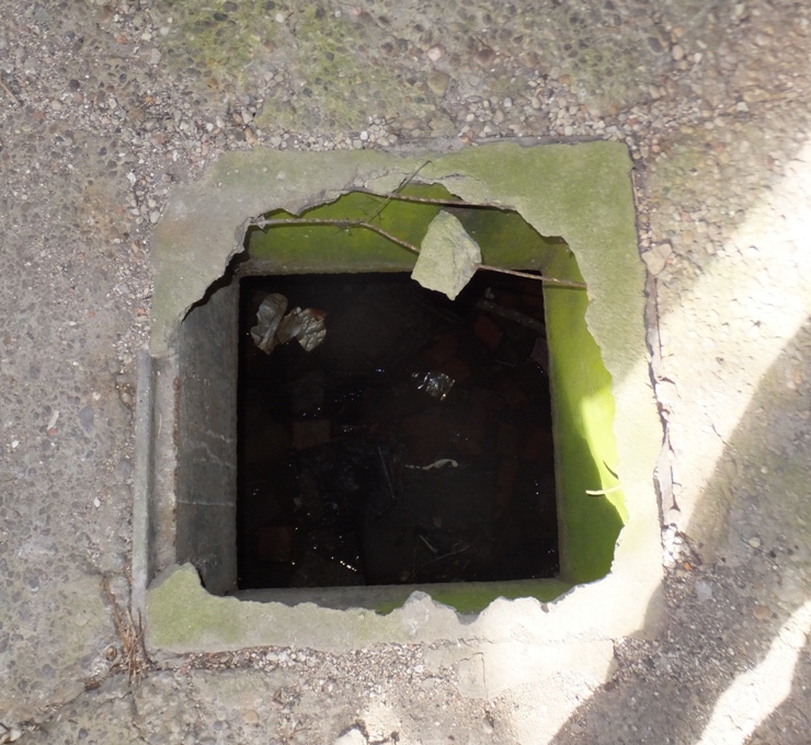 Square hole in floor