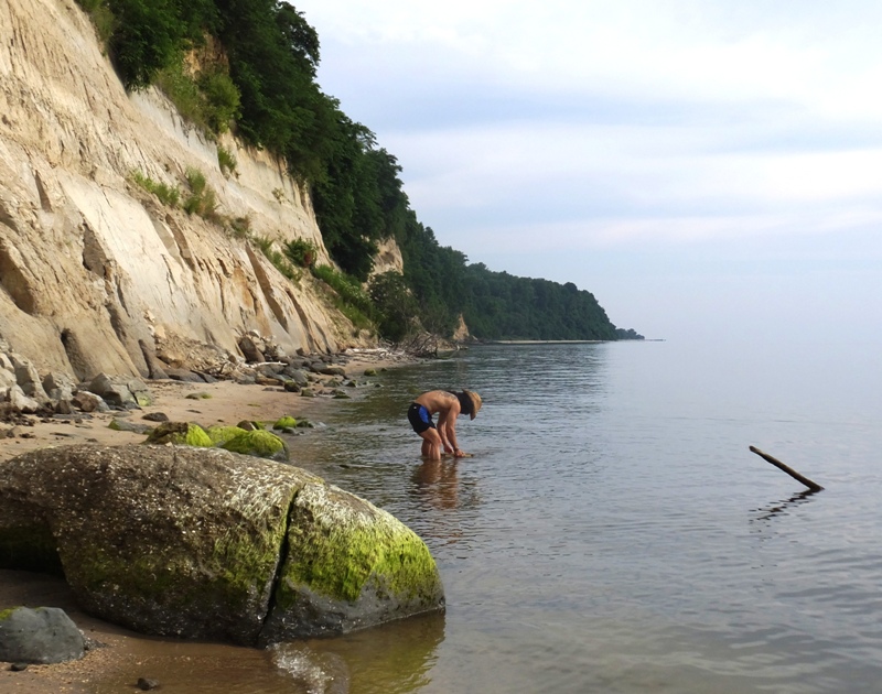 Me sifting for fossils