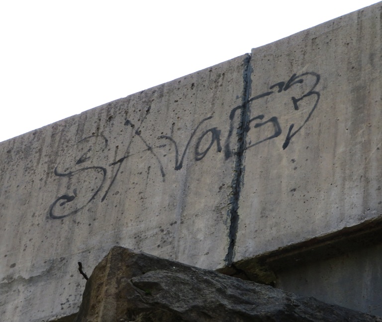 Graffiti on side of bridge that says 'Savage3'