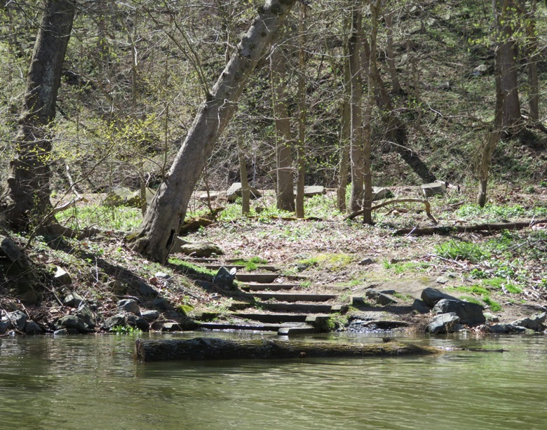 Stairs leading to water at Trestle Canoe Launch