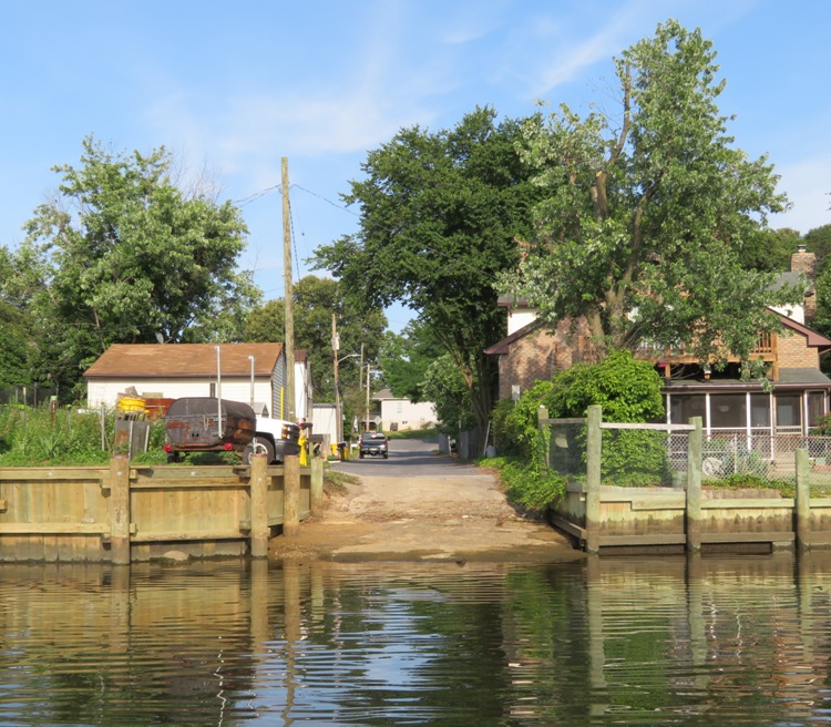 Boat ramp at end of road