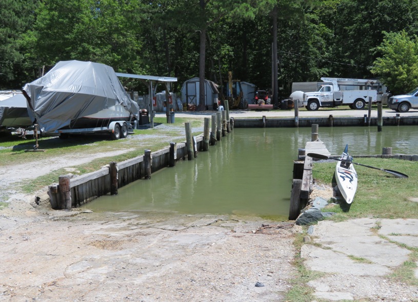 My surf ski next to the ramp