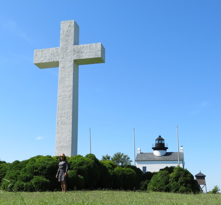 Me in front of giant cross