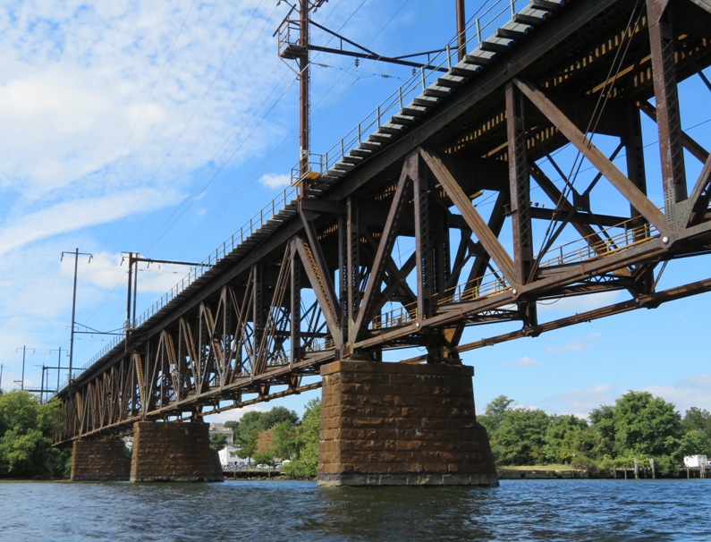 Train bridge over the river