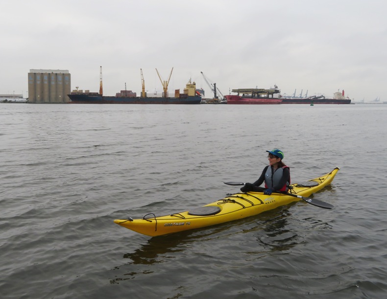 Sara and Cassi in her kayak