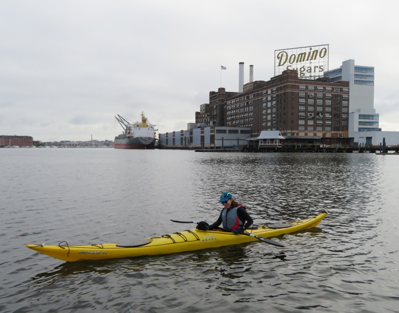 Cassi and Sara in front of the Domino Sugar factory