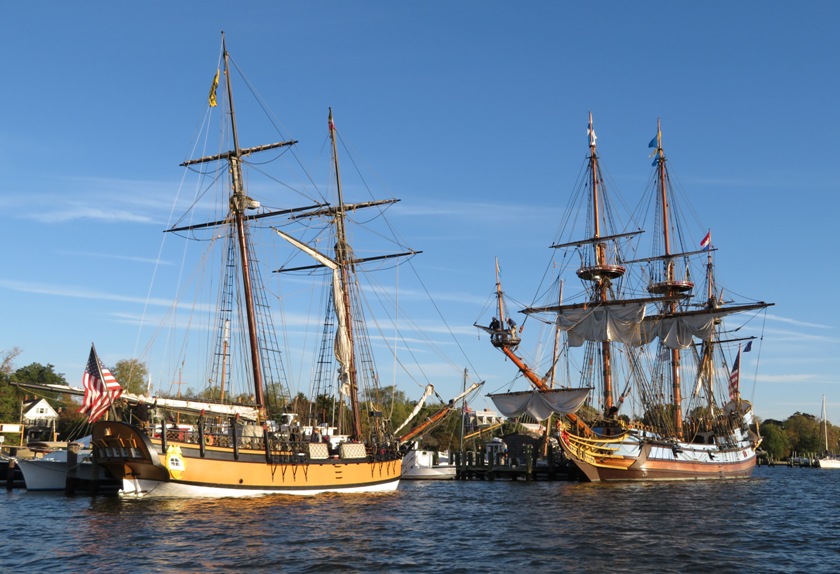 The Sultana and the Kalmar Nyckel ships