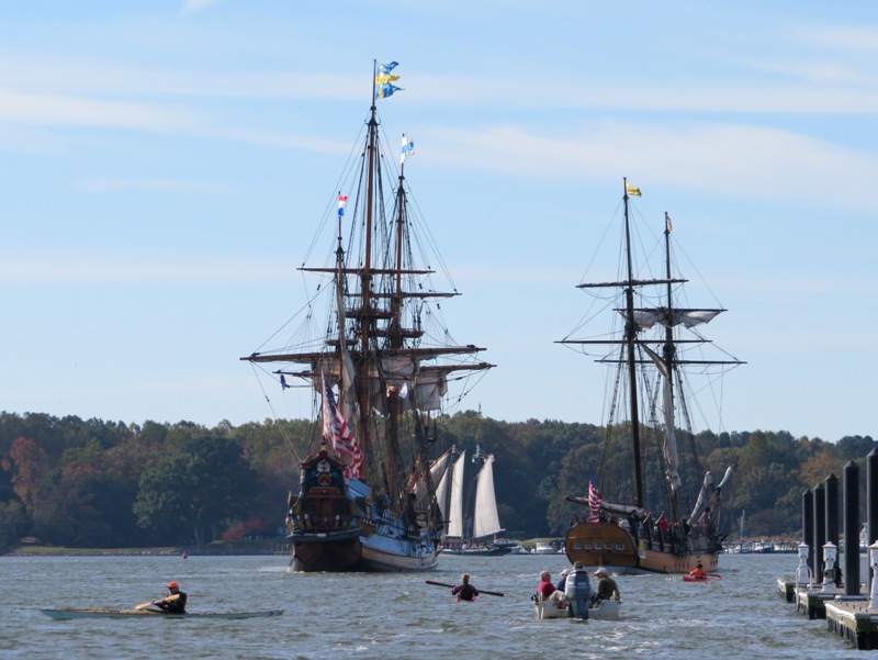 Kalmar Nyckel, Sue B., and the Sultana on the move