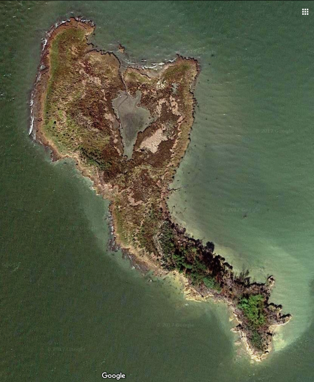 Satellite photo of what I call Pork Chop Island