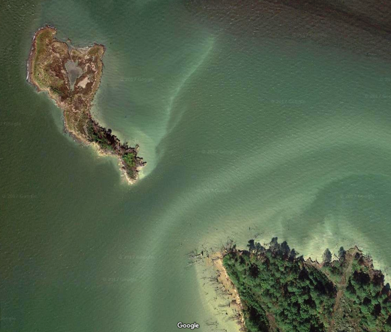 Pork Chop Island shown in relation to Cook Point