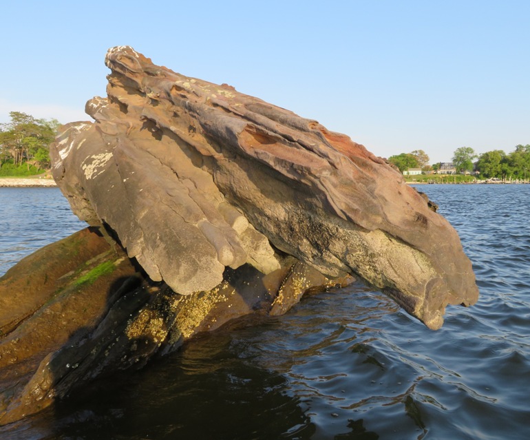 Close-up of balanced rock