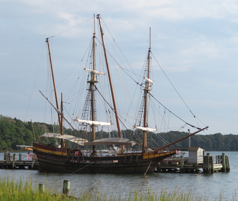 Starboard view of the Dove from ground level