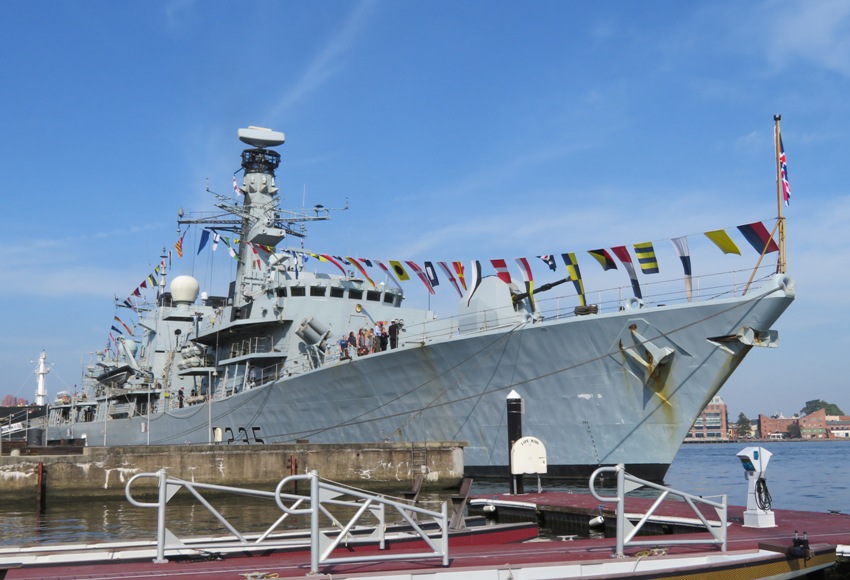 Front starboard view of the Monmouth