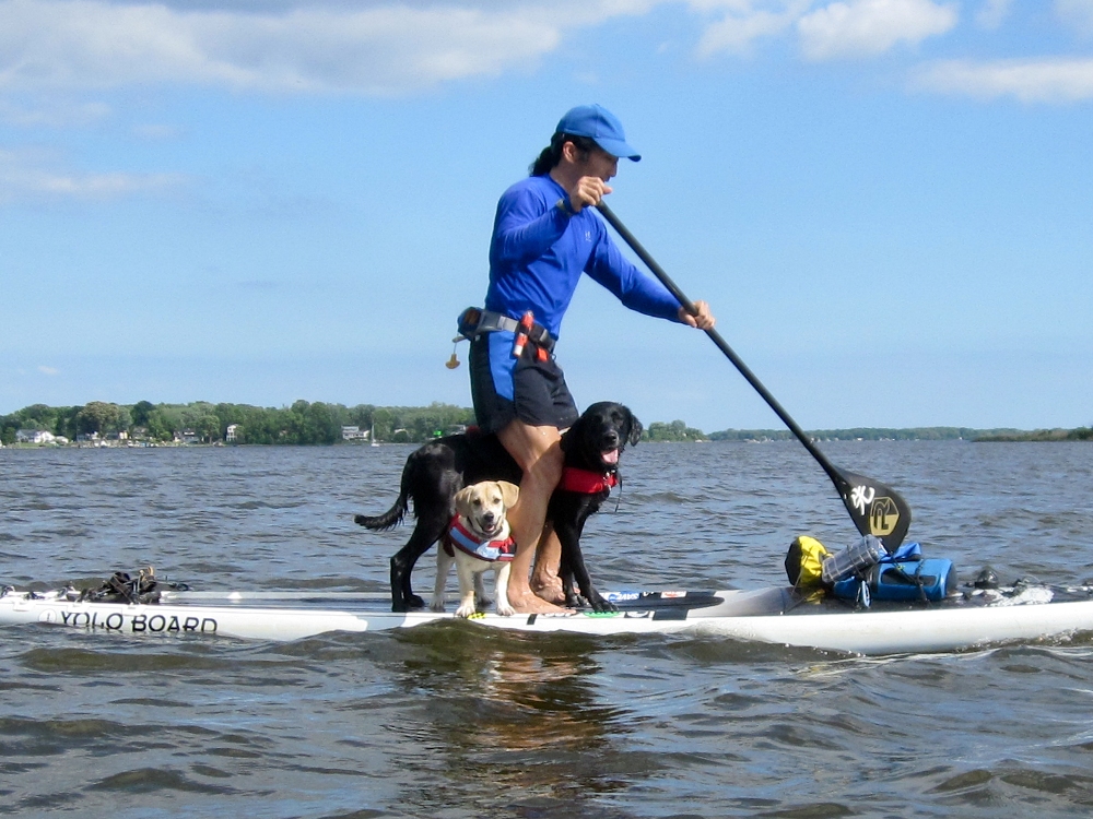 Me on my SUP with Daphne and Cassi