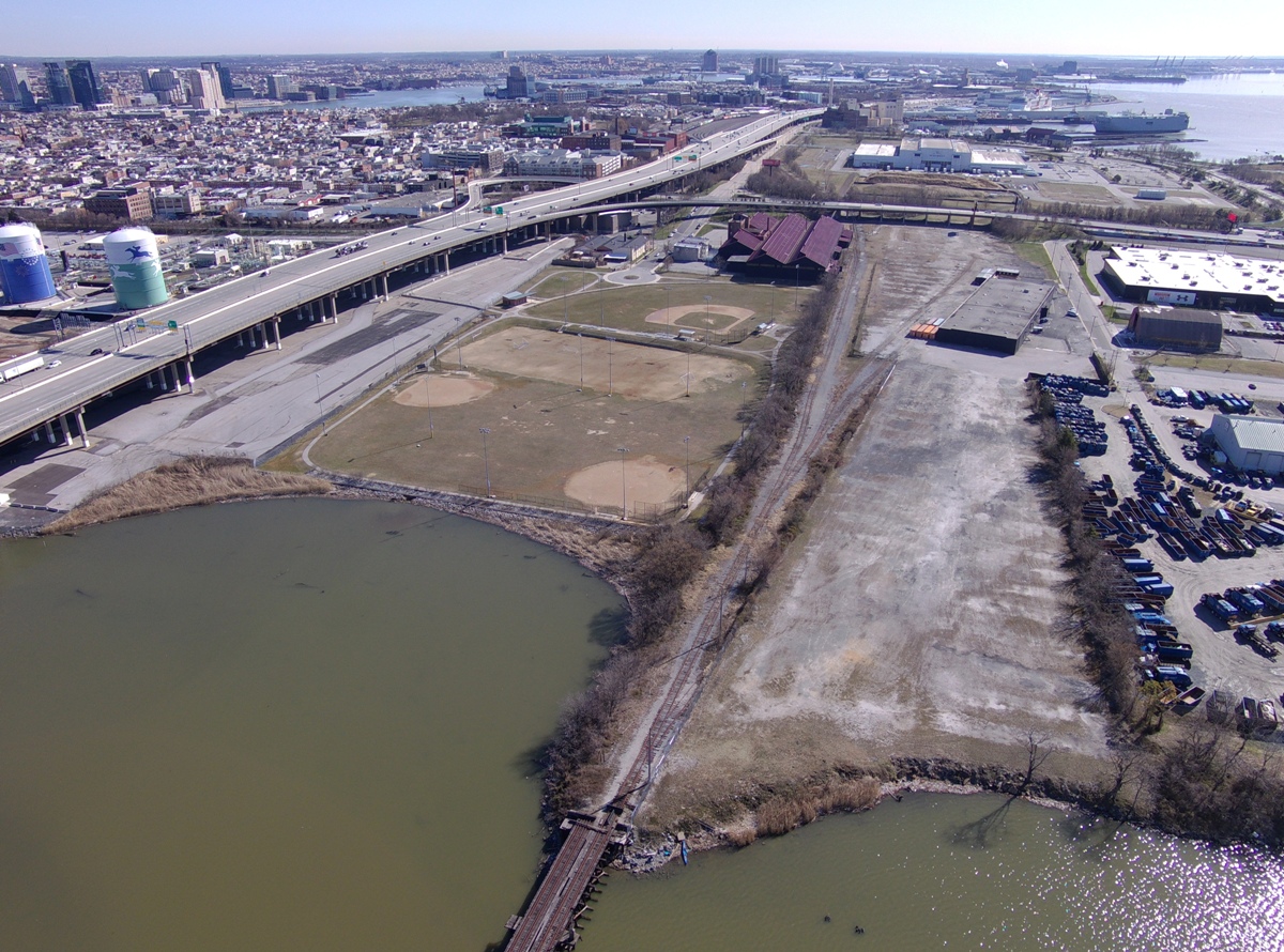 Eastward view of mostly and open field