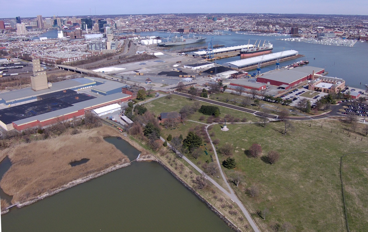 Drone shot of Tide Point