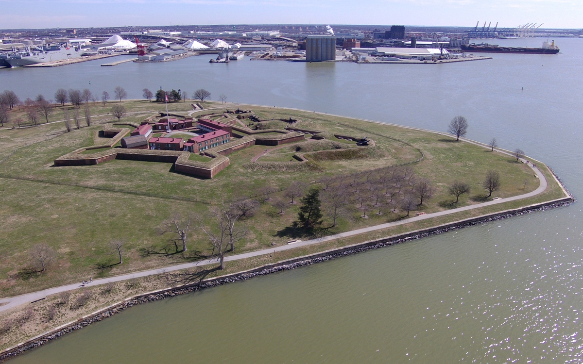 Low view of Fort McHenry