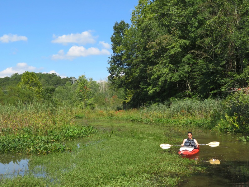 Laura Berg in her kayak