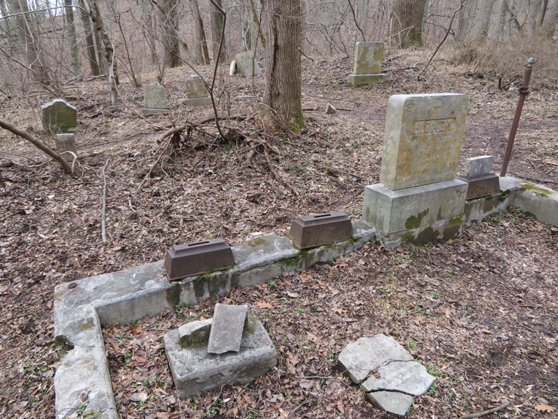 Headstones at cemetery