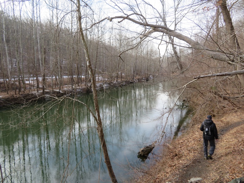 Jason walking on Pickall Trail by the river